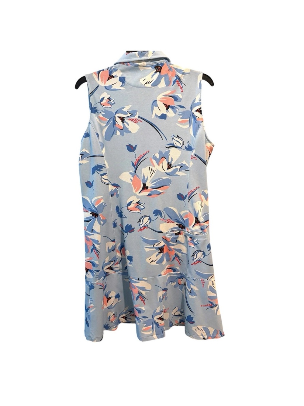 Ralph Lauren Polo Golf Dress Blue Floral Athletic Active Preppy Made In Peru L - Picture 2 of 9